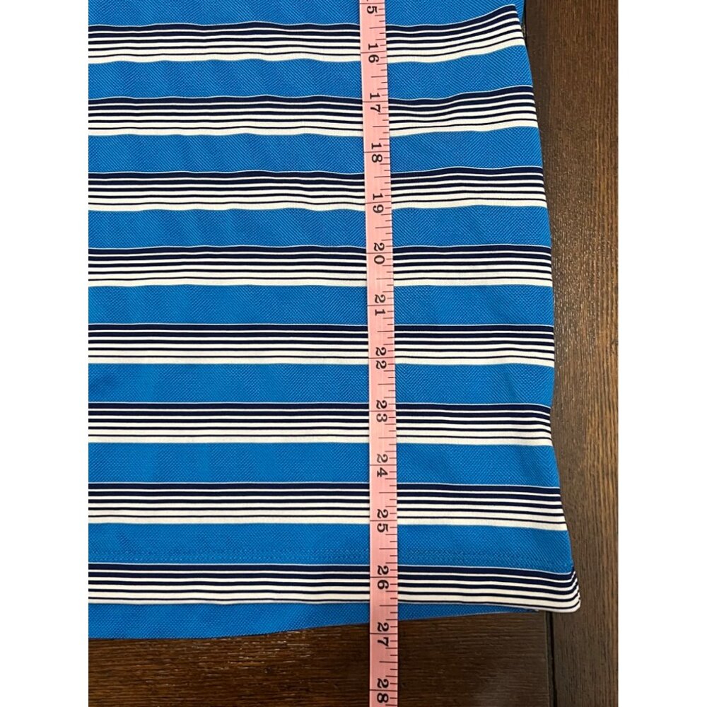 Nike Golf Standard Fit Striped Polo Shirt Blue White Mens Medium Dri-Fit Active - Picture 7 of 9